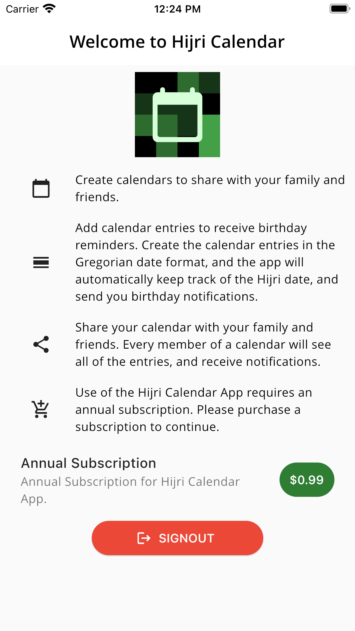 Hijri Calendar App - Purchase