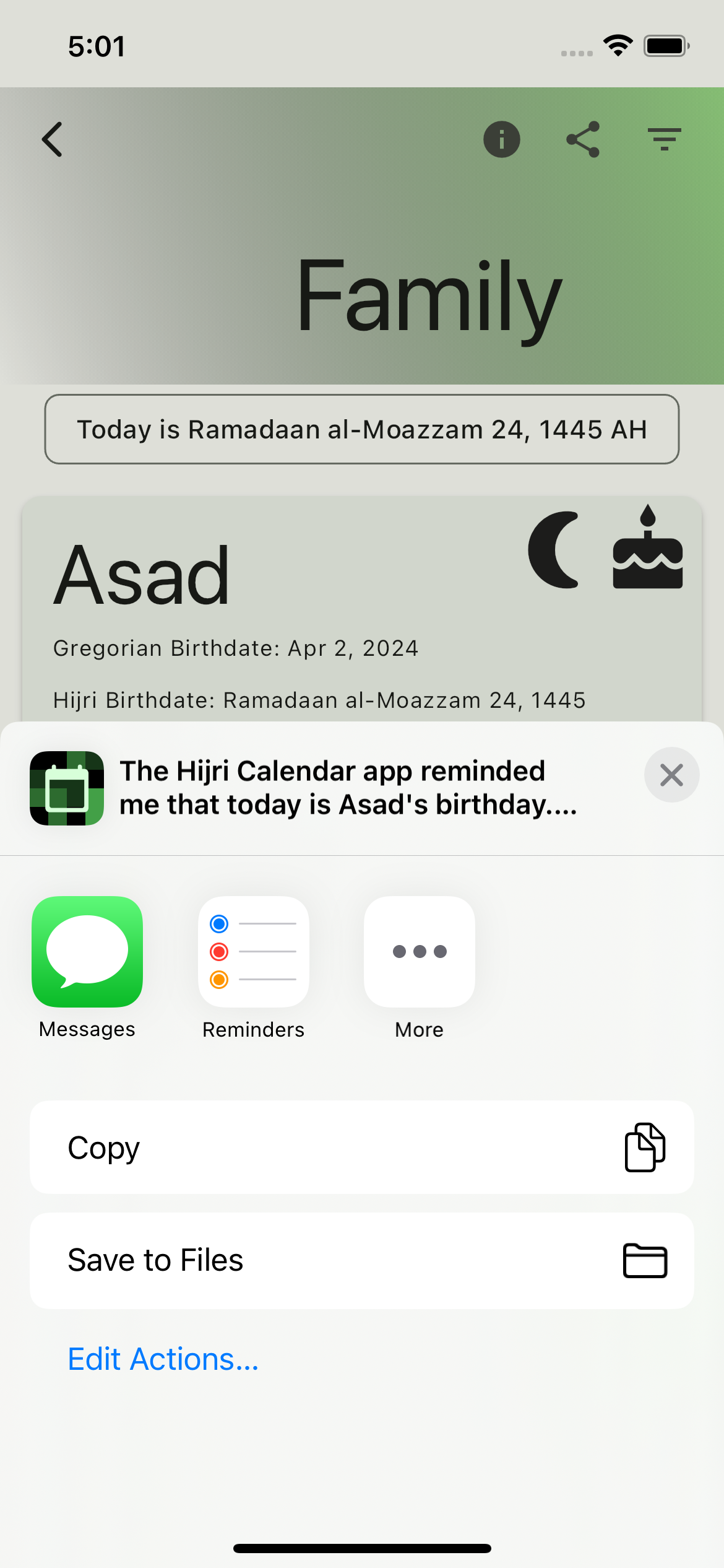 Hijri Calendar App - Calendar History